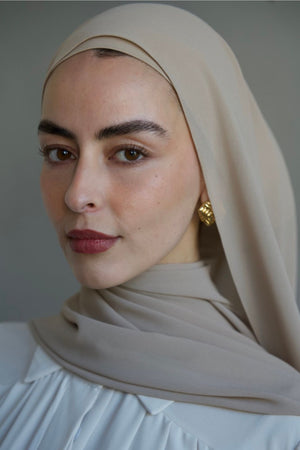 Premium Chiffon Hijab with Bone "sandy"