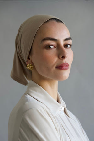 Premium Chiffon Hijab with Bone "sandy"
