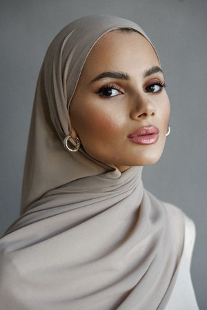 Premium Chiffon Hijab with Bone "sandy"