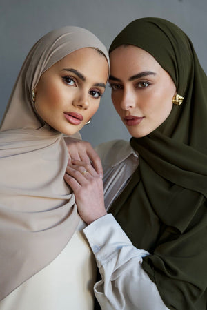 Premium Chiffon Hijab with Bone "sandy"
