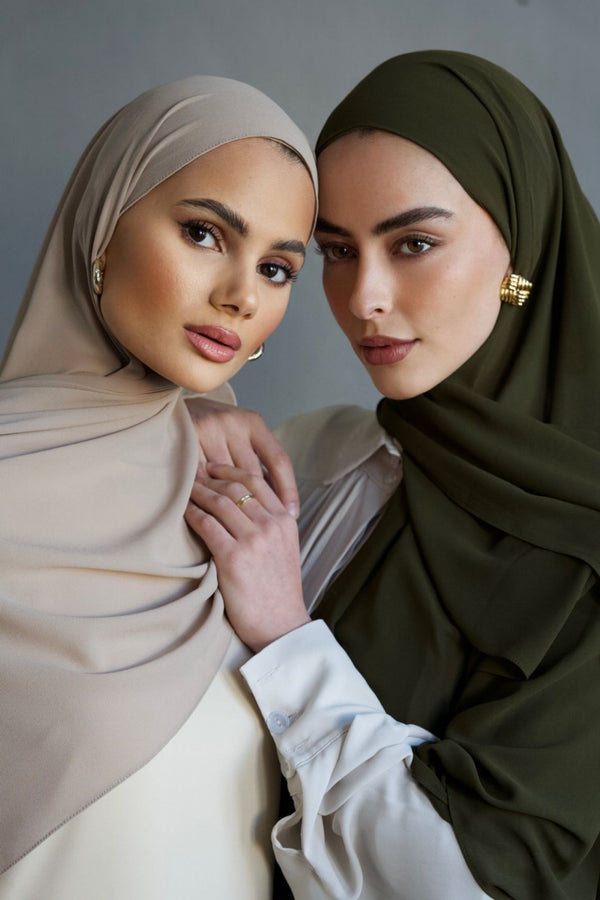 Premium Chiffon Hijab with Bone "sandy"