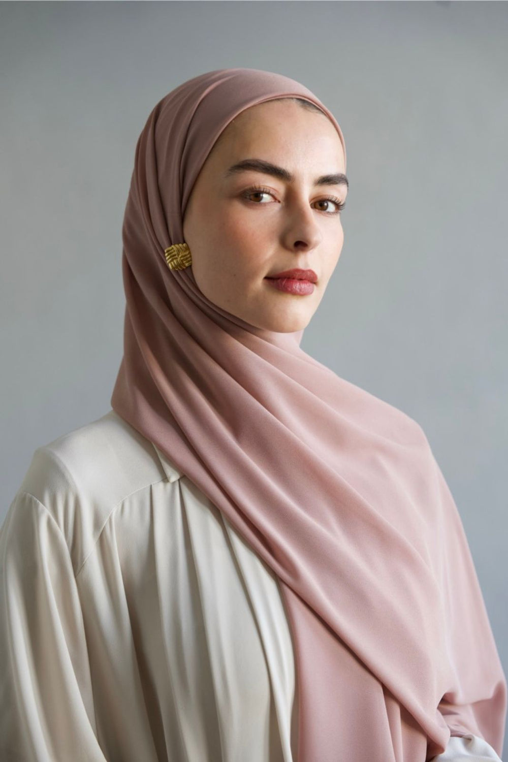Premium Chiffon Hijab with Bone "rose"