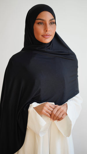 Instant Premium Jersey Hijab Black