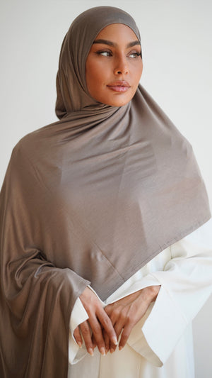 Instant Premium Jersey Hijab Taupe