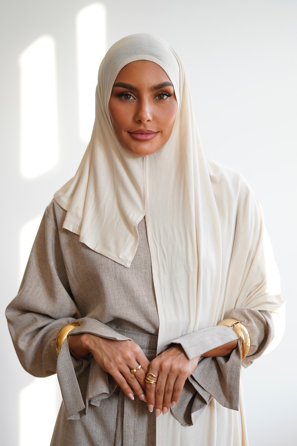 Instant Premium Jersey Hijab Off-White